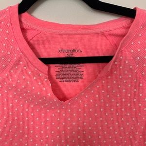 Pink white polka dot